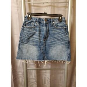 Abercrombie‎ and Fitch Denim Mini Skirt 26 Raw Hem